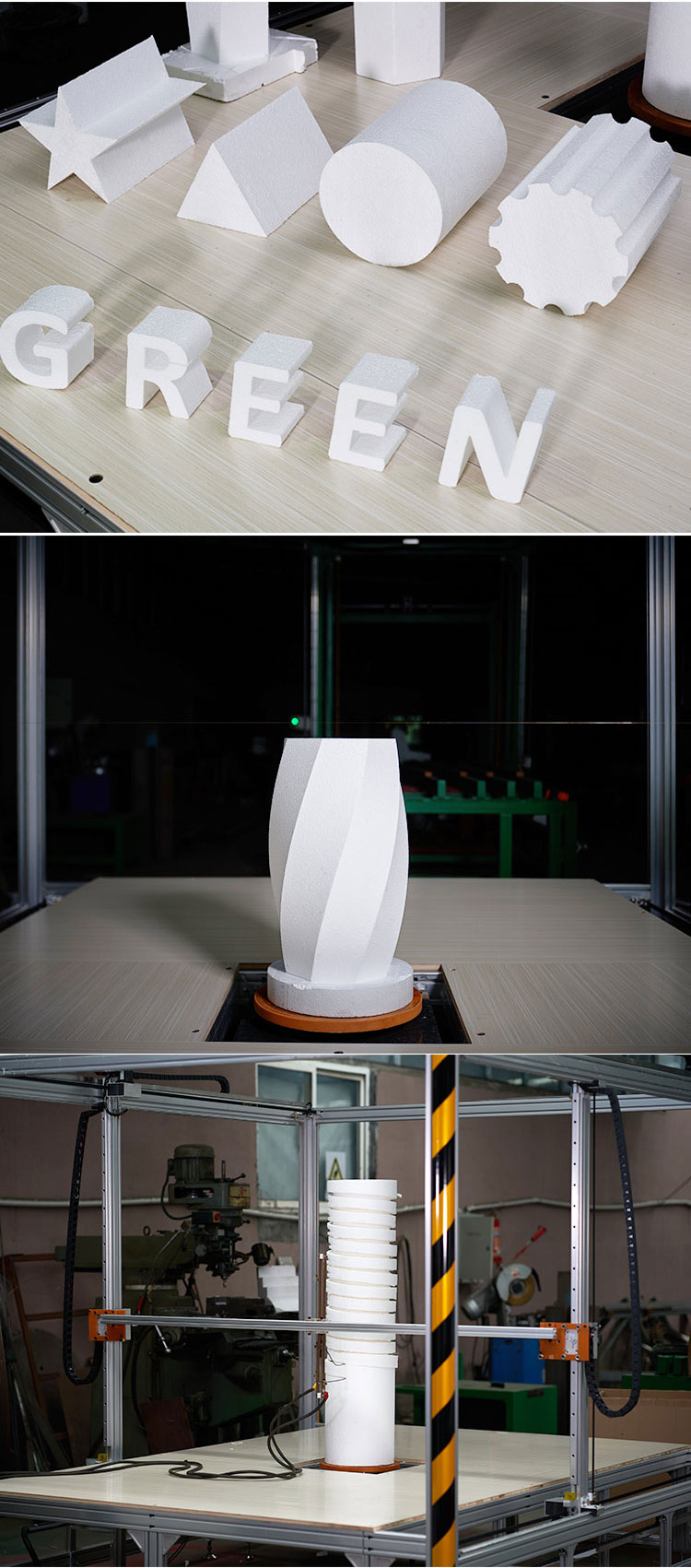 Aluminum alloy 3D CNC foam cutter for decorative cornice moulding Multi shape decorative cutting machine - 1667964293 3D切缝机详情页 02 - Green Building EPS Machine